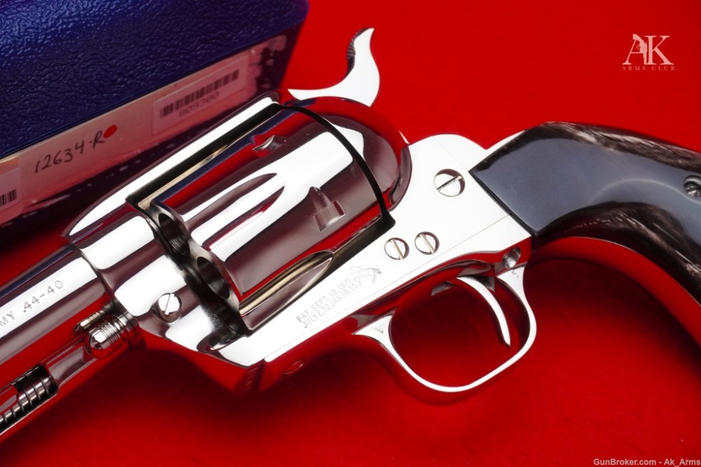 Ultra Rare 1997 Colt SAA 4.75" .44-40 *FACTORY NICKEL - BUFFALO HORN GRIPS*-img-1