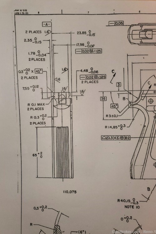 Beretta 92 Receiver/Frame Engineering Drawing -img-5