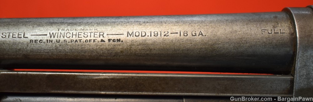 Winchester 1912 16GA Pump 26" Full barrel Heavy finish wear-img-35