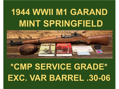 M1 GARAND 1944 SPRINGFIELD CMP SERVICE GRADE VAR BEAUTY WWII GARAND