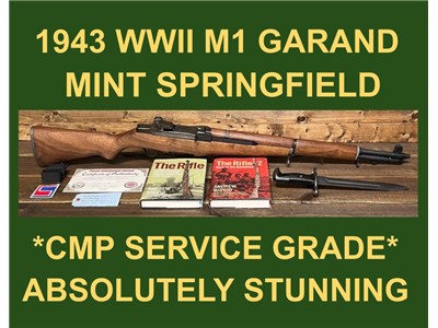 M1 GARAND 1943 SPRINGFIELD CMP SERVICE GRADE PERFECT BORE 0+/0+ WW2 GARAND