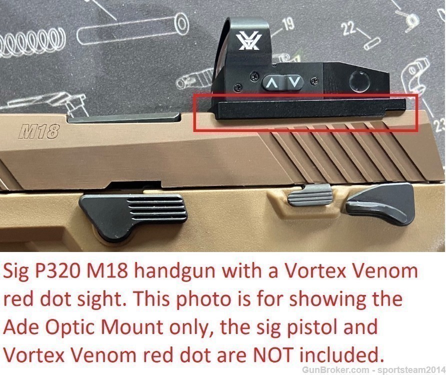 Sig Sauer P320-M17,M18,X-5 Legion Mount Plate for Vortex Venom/Razor/Viper-img-6