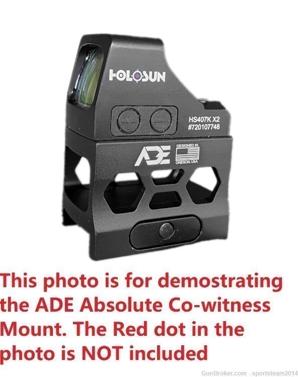 HM2 Absolute Co-witness Riser for Holosun HS407C/HS507C/HS508T Red Dot Si-img-2