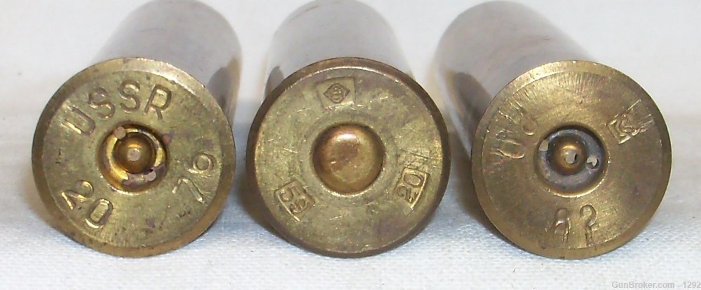 3 different Russian made brass 20 gauge shotgun shells-img-0