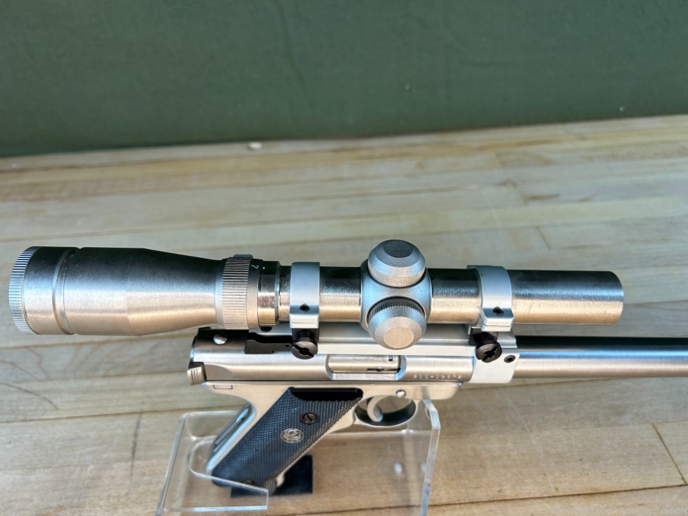 Ruger Mark II Semi Auto Pistol 22 LR 7.5" Used 1 Mag 1985 Target MKII Scope-img-20