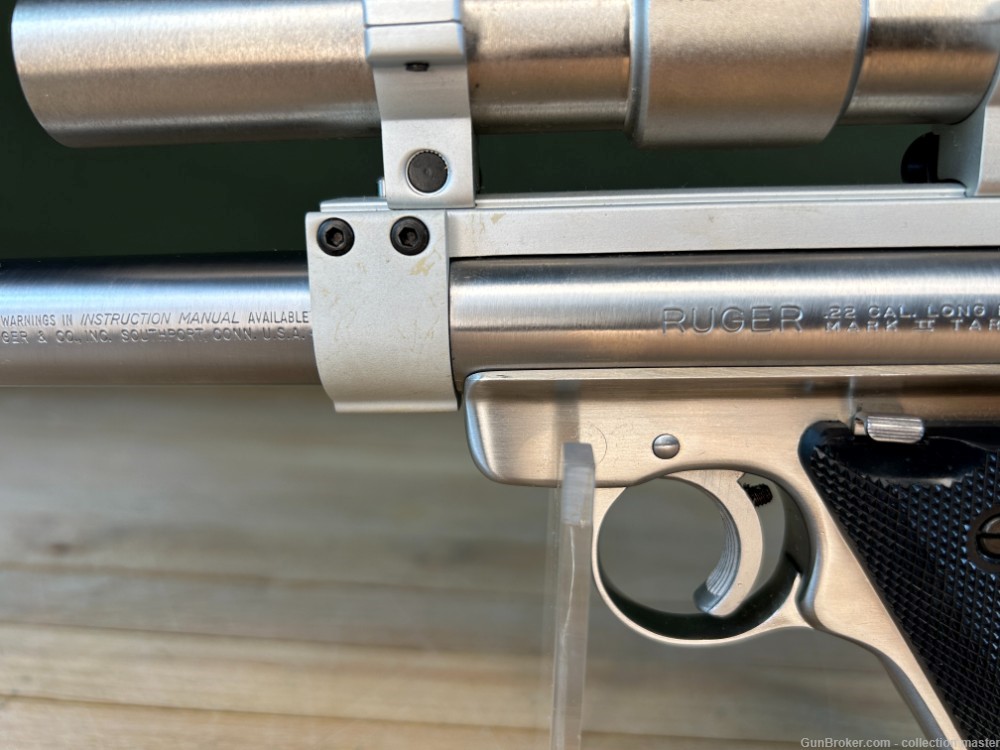 Ruger Mark II Semi Auto Pistol 22 LR 7.5" Used 1 Mag 1985 Target MKII Scope-img-4