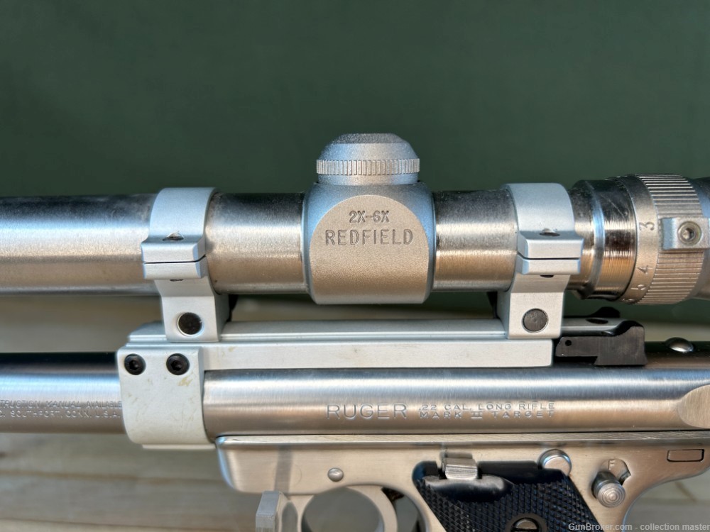 Ruger Mark II Semi Auto Pistol 22 LR 7.5" Used 1 Mag 1985 Target MKII Scope-img-10