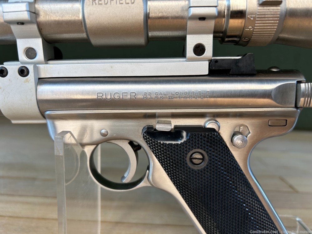 Ruger Mark II Semi Auto Pistol 22 LR 7.5" Used 1 Mag 1985 Target MKII Scope-img-5