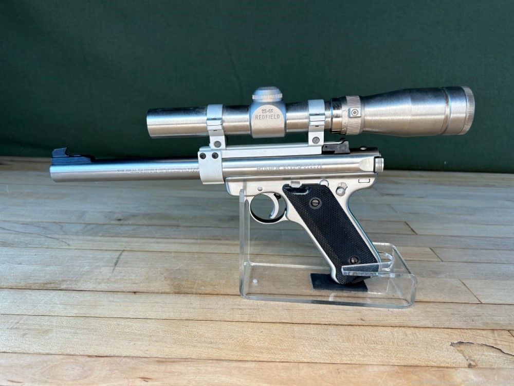 Ruger Mark II Semi Auto Pistol 22 LR 7.5" Used 1 Mag 1985 Target MKII Scope-img-0
