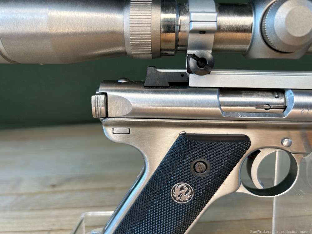Ruger Mark II Semi Auto Pistol 22 LR 7.5" Used 1 Mag 1985 Target MKII Scope-img-13