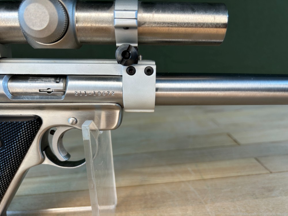 Ruger Mark II Semi Auto Pistol 22 LR 7.5" Used 1 Mag 1985 Target MKII Scope-img-16