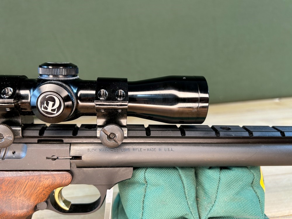 Browning Buck Mark Semi Auto Pistol .22 LR 10" Brl Used W/ Scope & 1 Mag -img-22