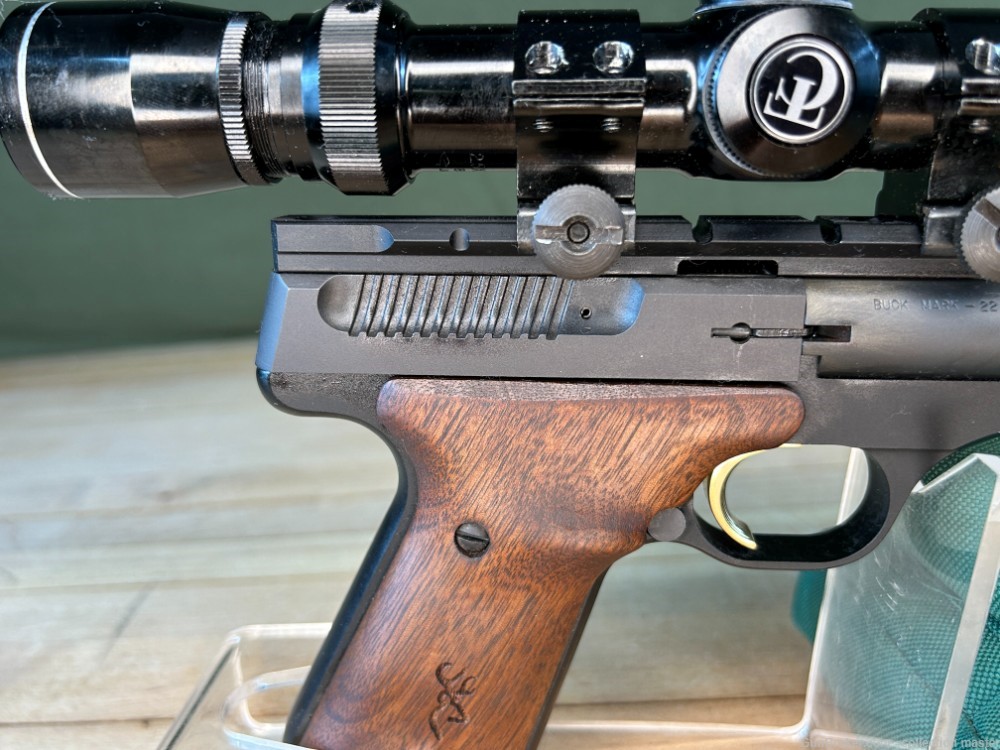 Browning Buck Mark Semi Auto Pistol .22 LR 10" Brl Used W/ Scope & 1 Mag -img-16