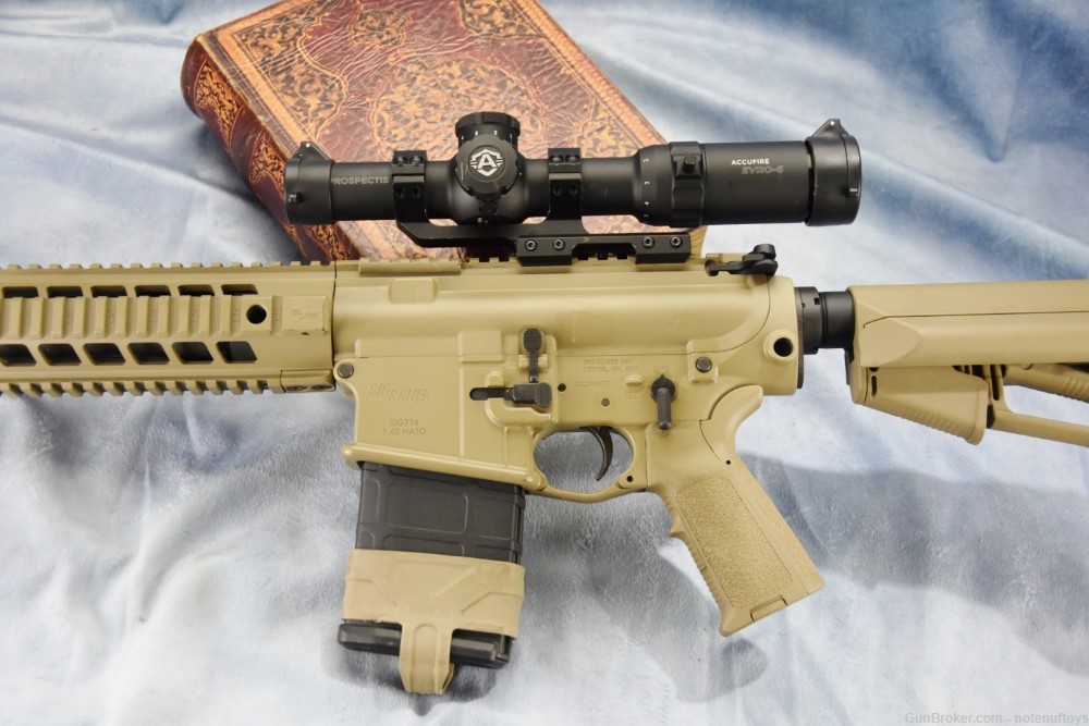 Sig Sauer 716 Gen 1 7.62 x 51 AR-10 16" barrel FDE Accufire 1-6x24 tactical-img-29