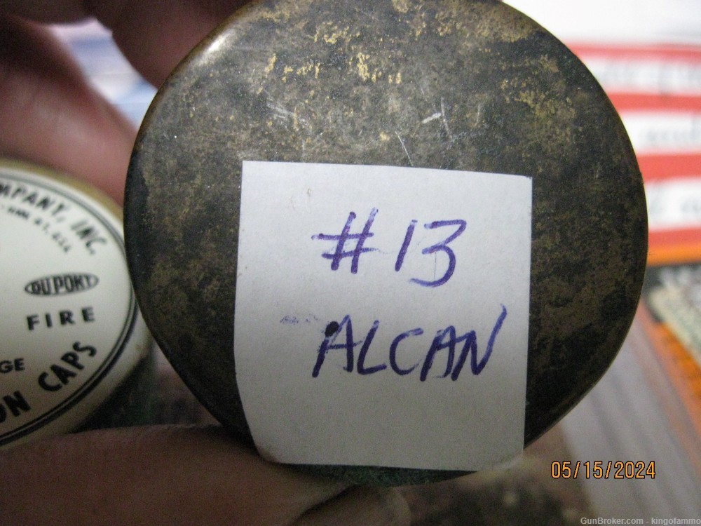 Scarce Tins of # 12, size 56, G12F percussion caps, 100  per tin U pick one-img-7