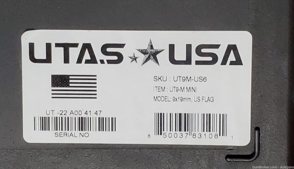 UTAS UT9M, 9MM, 6" BBL US FLAG CERAKOTE, NEW IN BOX-img-16