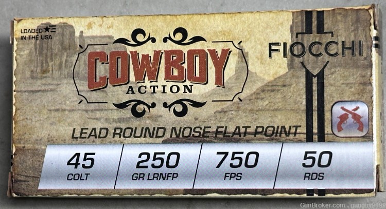 No ReSeRvE 250 Fiocchi Cowboy Action Lead Nose Flat Point .45 Colt 250 Gr-img-2