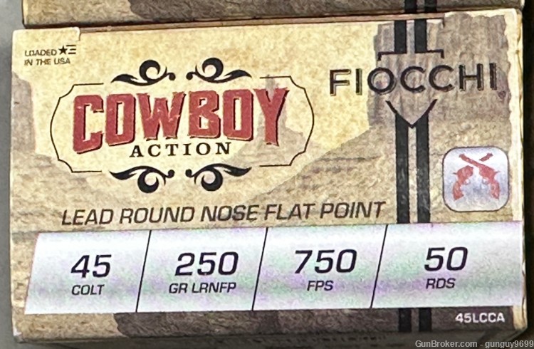 No ReSeRvE 250 Fiocchi Cowboy Action Lead Nose Flat Point .45 Colt 250 Gr-img-1