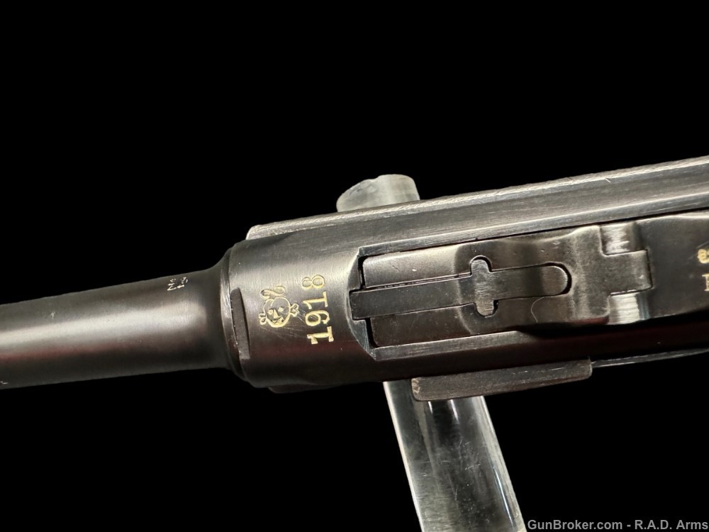 STUNNING German Erfurt 1918 Luger w/TOTENKOPF DEATHS HEAD 100% Matching -img-21
