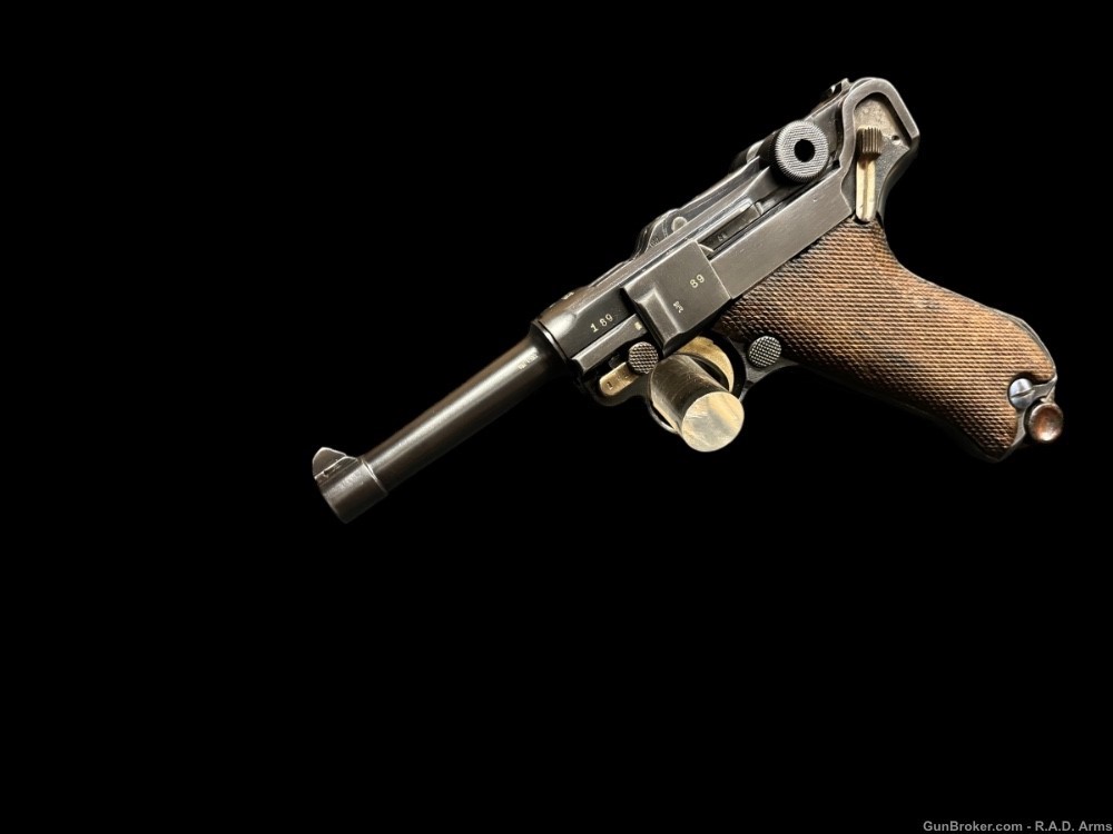 STUNNING German Erfurt 1918 Luger w/TOTENKOPF DEATHS HEAD 100% Matching -img-2