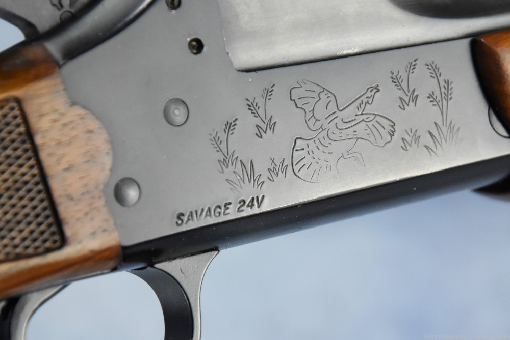 Combo Gun Savage 24v .222 rifle AND .20 ga shotgun RARE ENGRAVED model -img-3