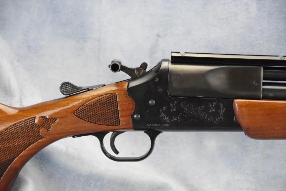 Combo Gun Savage 24v .222 rifle AND .20 ga shotgun RARE ENGRAVED model -img-22