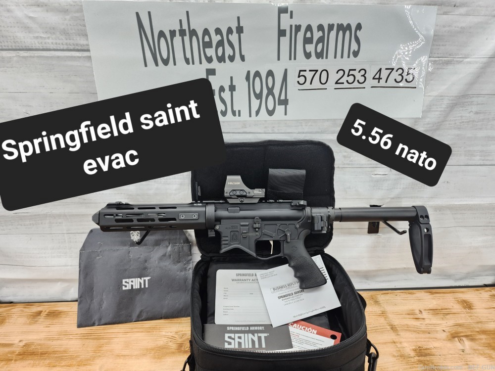 minty Springfield saint evac truck gun 5.56 7.5" takedown pistol with sight-img-0