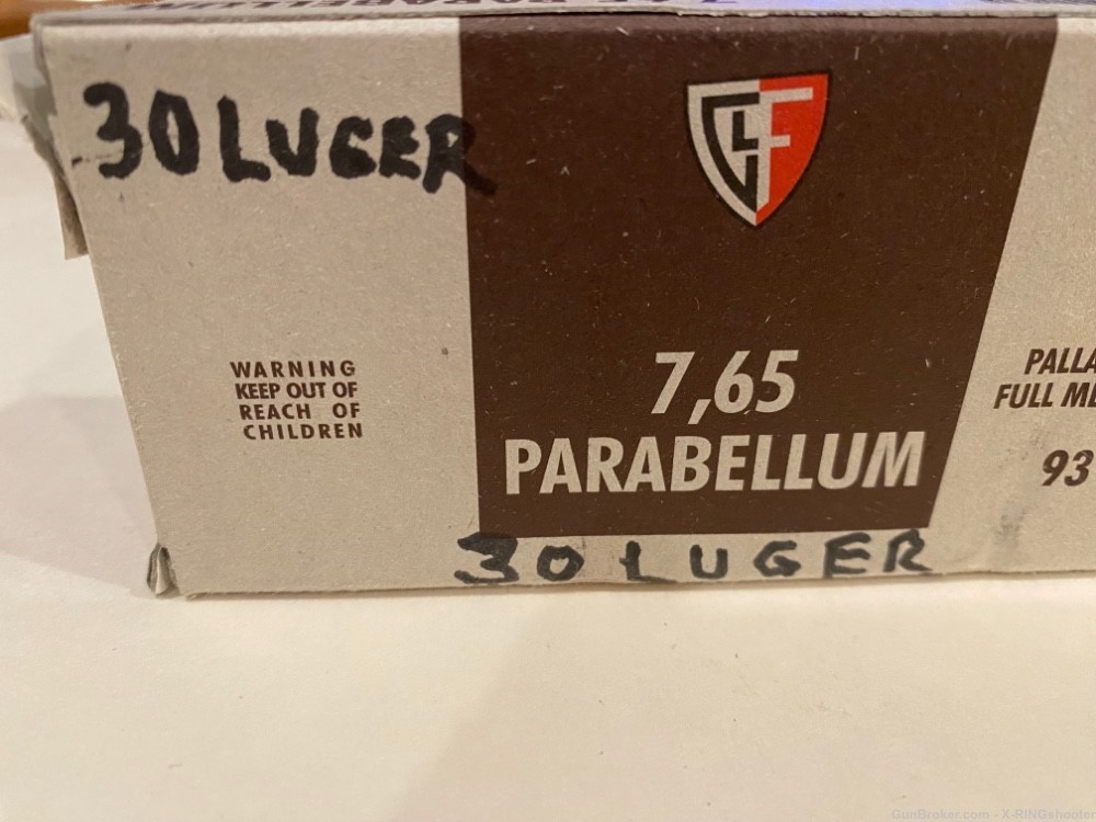 FIOCCHI 30 Luger 7.65 parabellum 93 gr. FMJ box of 50-img-0
