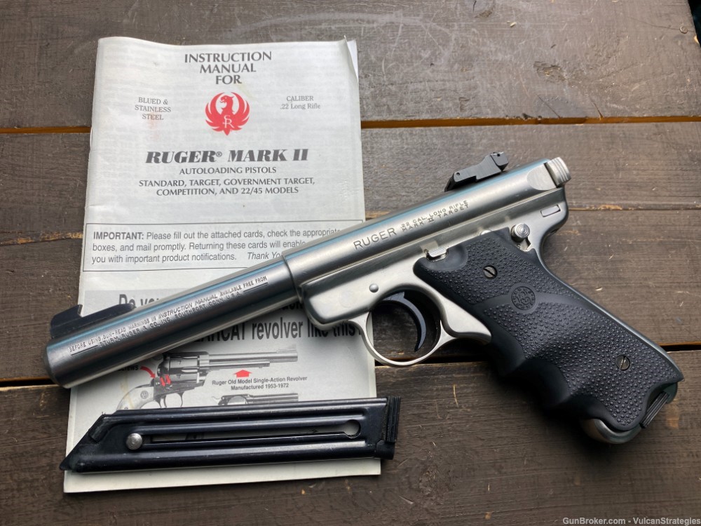 Ruger Mark II Target  Stainless MFG 1991 Good Condition Two Mags -img-43