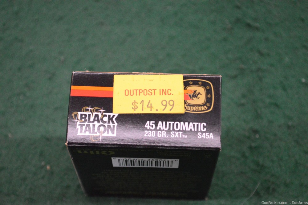 Winchester Black Talon .45 ACP 45 Auto 20rds NOS 230GR SXT S45A 1 Box-img-3