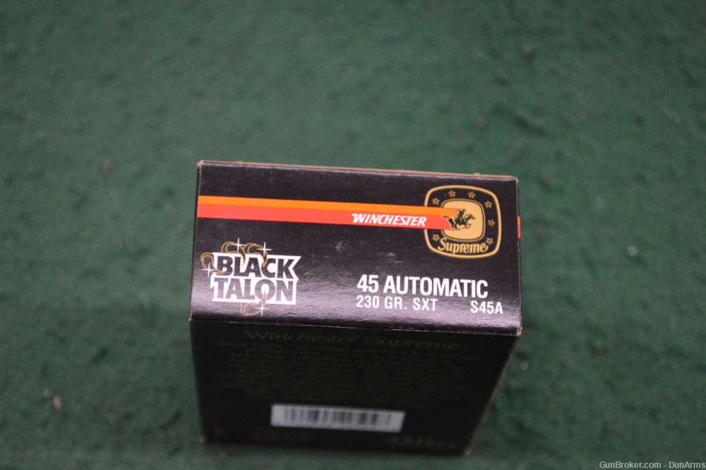 Winchester Black Talon .45 ACP 45 Auto 20rds NOS 230GR SXT S45A 1 Box-img-1