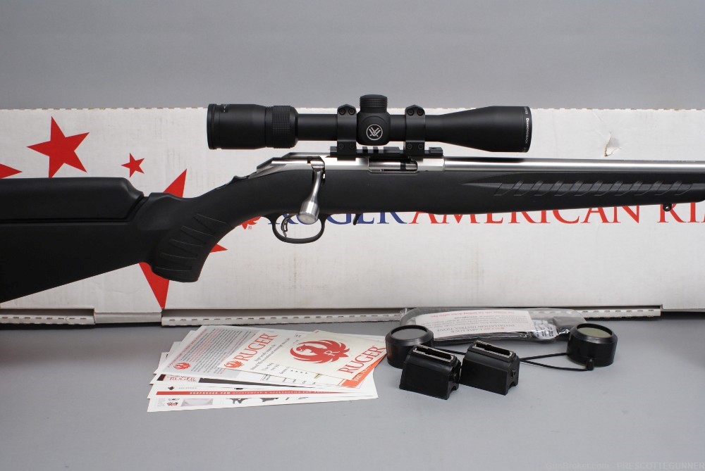 Ruger American Rimfire .22 WMR Stainless w Vortex Diamondback Penny $.01 NR-img-1