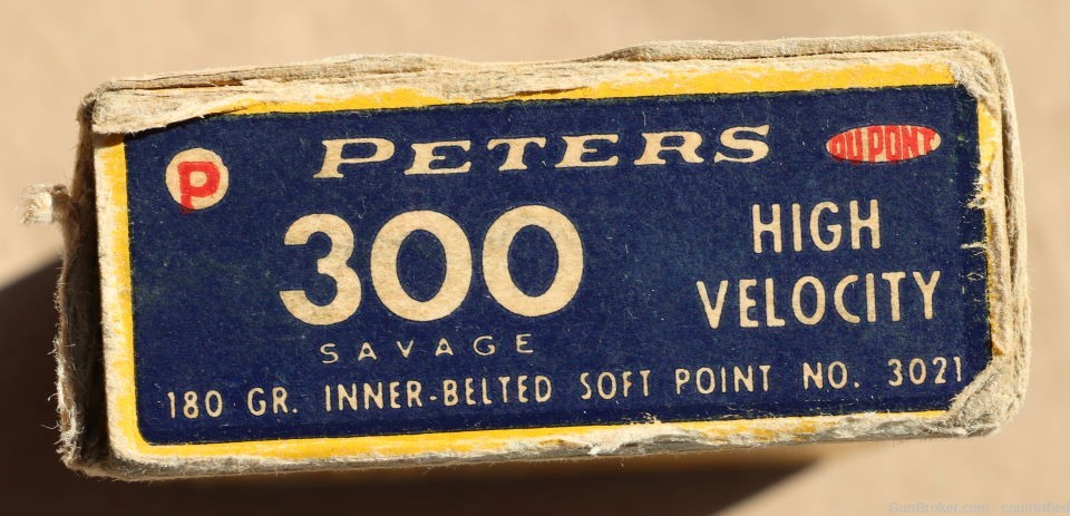 Peters 300 Savage Ammunition Box with 2 Original Cartridges-img-4
