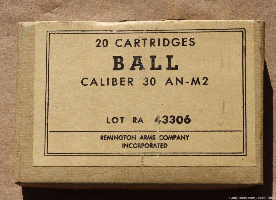 Remington Arms Ball Caliber 30 AN-M2 Box with Mixed Military Headstamps-img-0
