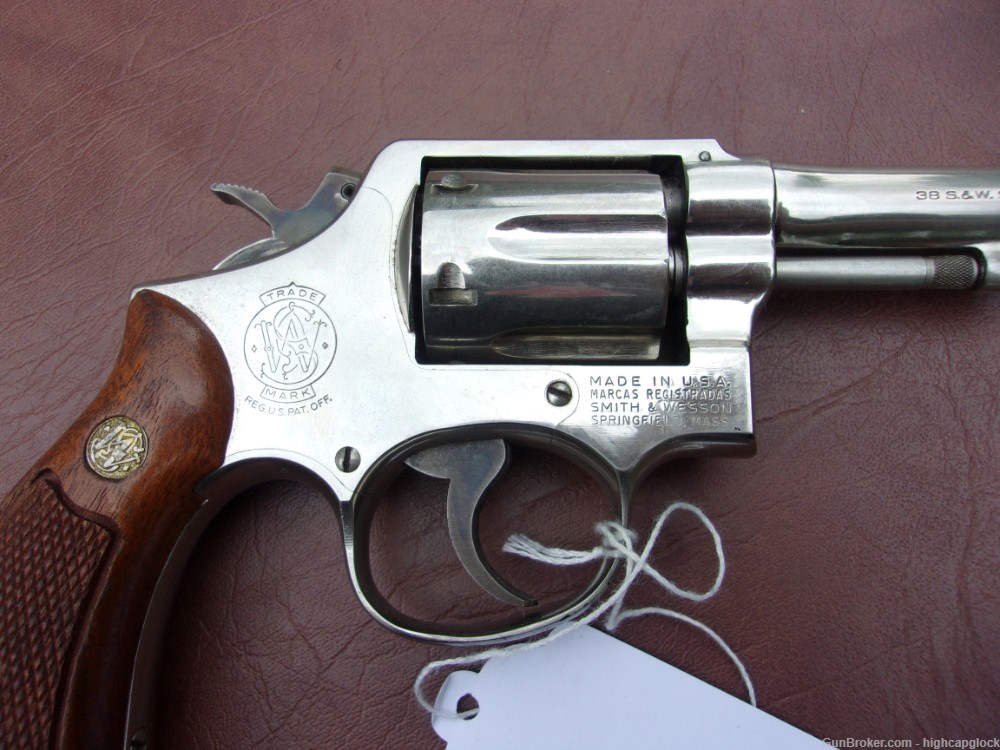 S&W Smith & Wesson Model 10 .38 Spcl 4" NICKEL Revolver 10-5 $1START-img-3