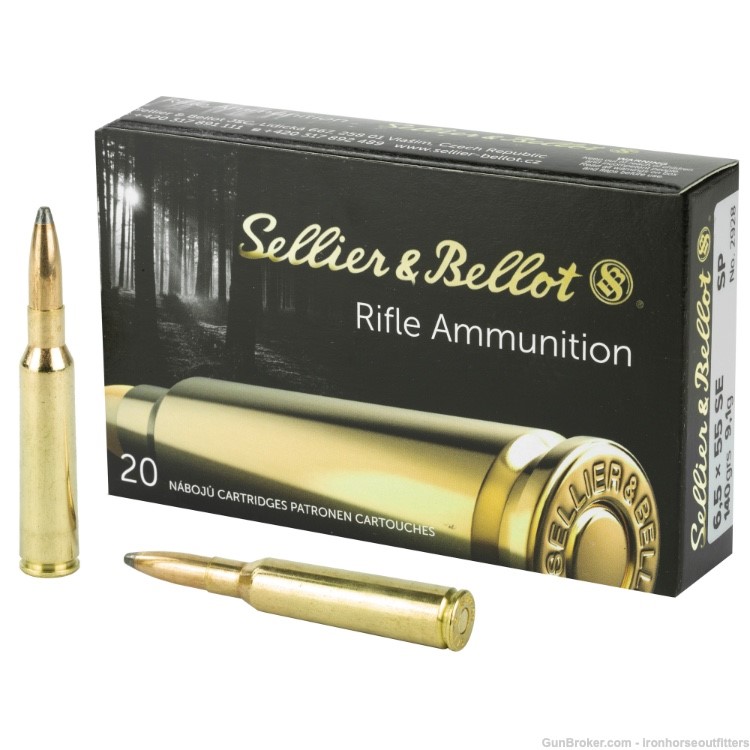 Sellier & Bellot Rifle S&B 6.5x55 Swedish 140 Grain SP 20 Rounds-img-0