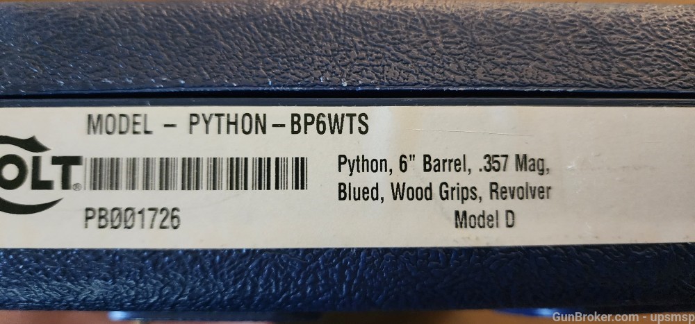 COLT PYTHON 357 MAGNUM | 38 SPECIAL  BLUED      PYTHON-BP6WTS-img-3