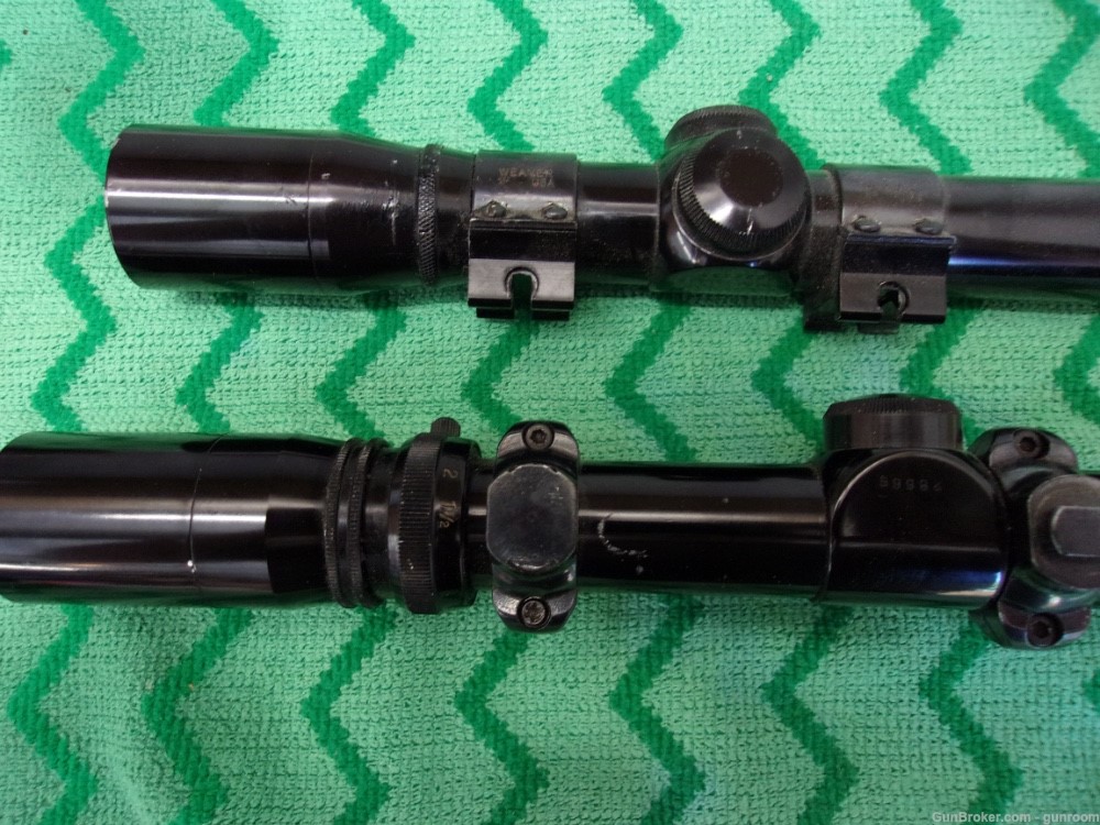 2 Burris Vintage Long eye relief pistol scopes and rings 4X fixed variable-img-4