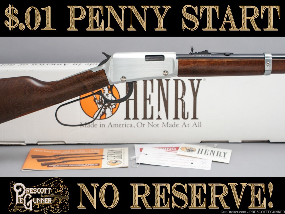 Henry Evil Roy .22 S, L & LR H001TER Lever Action LNIB Penny Start $.01 NR-img-0
