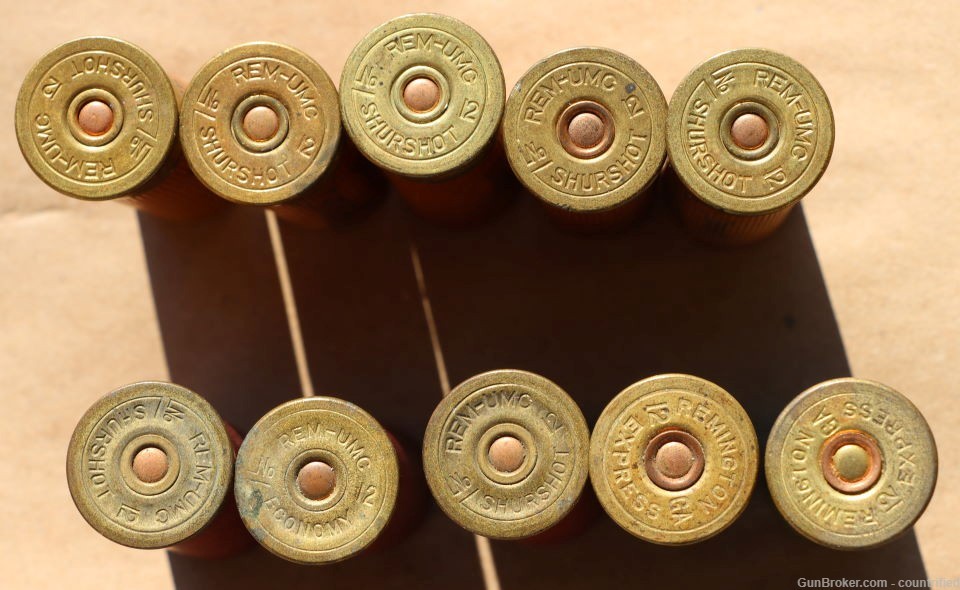 10 Vintage Remington Shotgun Shells, Including One Headstamped "Economy" -img-2