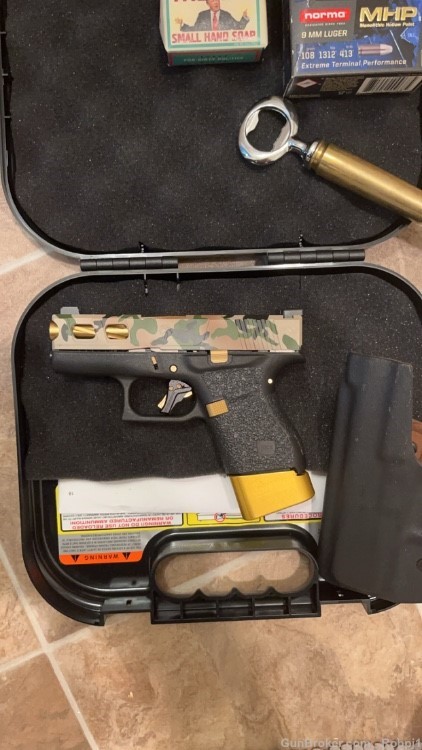 GLOCK 43 CUSTOM CERAKOTE BUILD *NO RESERVE* -img-1