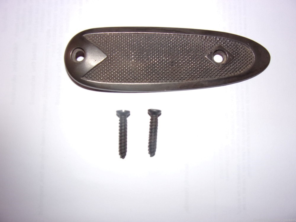Pre -64 Winchester Model 70 Checkered Steel Butt Plate with screws-img-0