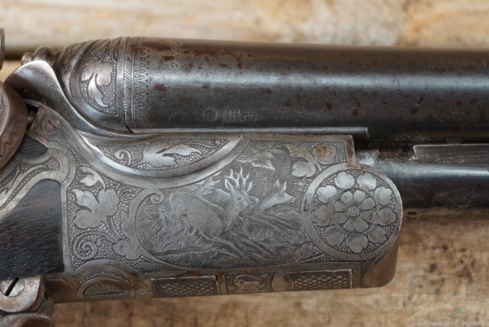 German Drilling 3-barrel 20ga over .25-35 Winchester ENGRAVED project TLC -img-6