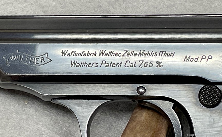 VERY NICE WALTHER PP DOUBLE ACTION 7.65MM, 32 ACP CROWN N PROOF, MFG -img-11