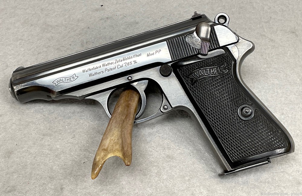 VERY NICE WALTHER PP DOUBLE ACTION 7.65MM, 32 ACP CROWN N PROOF, MFG -img-2