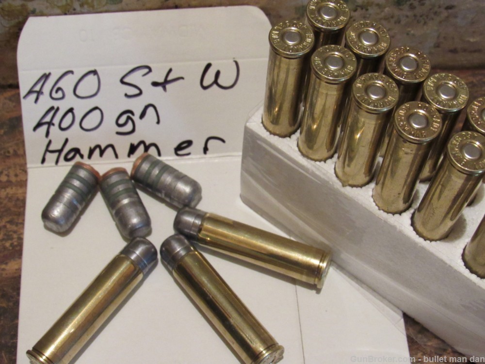 460 S&W Mag ammo with 400gn Bullshop Hammer bullets-img-0
