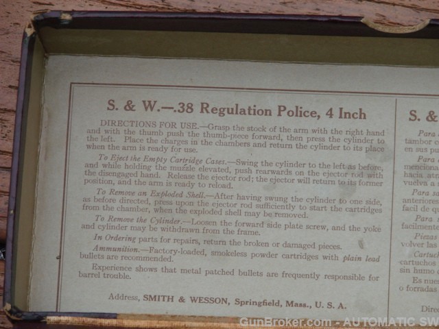 Smith Wesson 38 Regulation Police Pre Model 33 4" 38 S&W 5 Screw 1917-40 -img-103