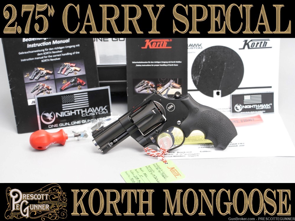Korth Mongoose Carry Special .357 Mag 2.75" Unfired w/ Case & Accessories  -img-0