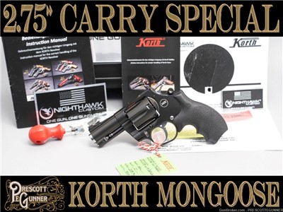 Korth Mongoose Carry Special .357 Mag 2.75" Unfired w/ Case & Accessories  