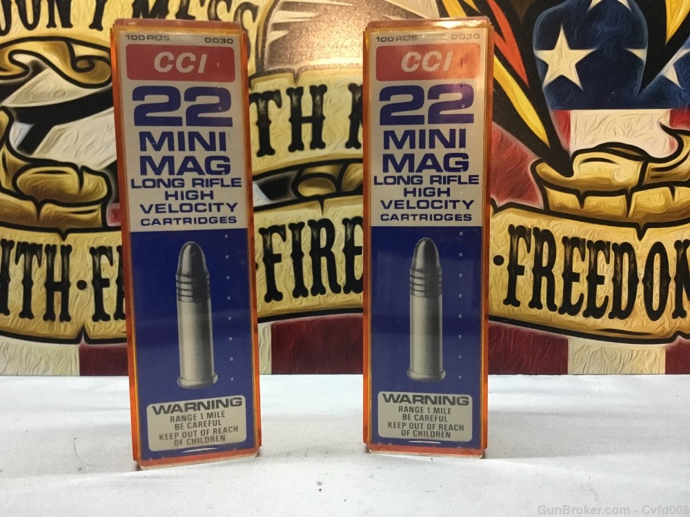 (2) Boxes of 100 Vintage CCI Mini Mag .22 Long Rifle Mint Packages 200 Rnds-img-0